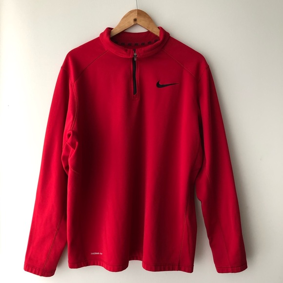 Nike Red Long Sleeve Mock Neck Sweater - Picture 1 of 5